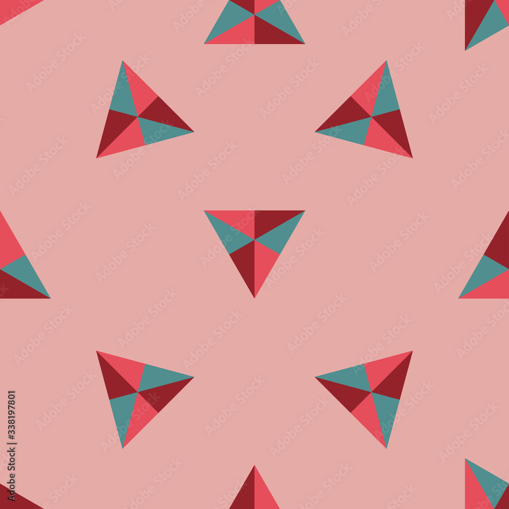 Abstract geometric seamless pattern with triangles. Triangular background. Geo card. Vector illustration. Abstract geometric seamless pattern with triangles. Triangular background. Geo card. Vector illustration.