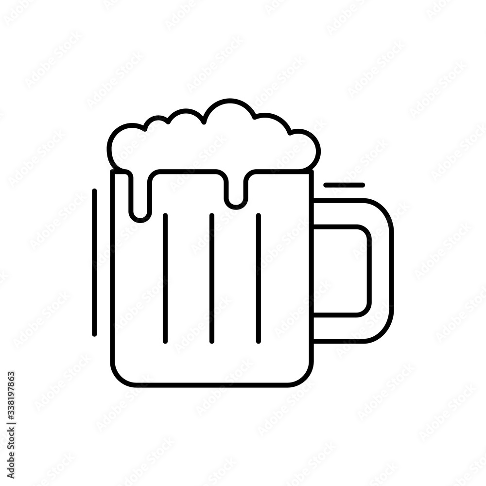 Beer icon. Simple line, outline vector elements of kitchen object for ui and ux, website or mobile application Beer icon. Simple line, outline vector elements of kitchen object for ui and ux, website or mobile application
