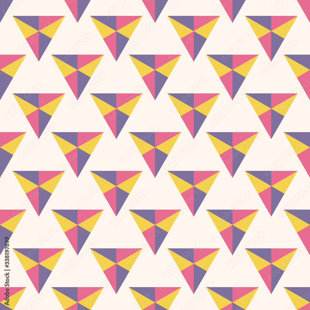 Abstract geometric seamless pattern with triangles. Triangular background. Geo card. Vector illustration. Abstract geometric seamless pattern with triangles. Triangular background. Geo card. Vector illustration.
