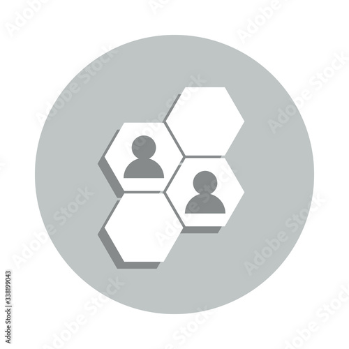 honeycomb, businessmen, customer segmentation badge icon. Simple glyph, flat vector of Business icons for ui and ux, website or mobile application