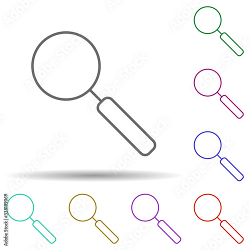 Magnifier multi color icon. Simple thin line, outline vector of school icons for ui and ux, website or mobile application © Anar