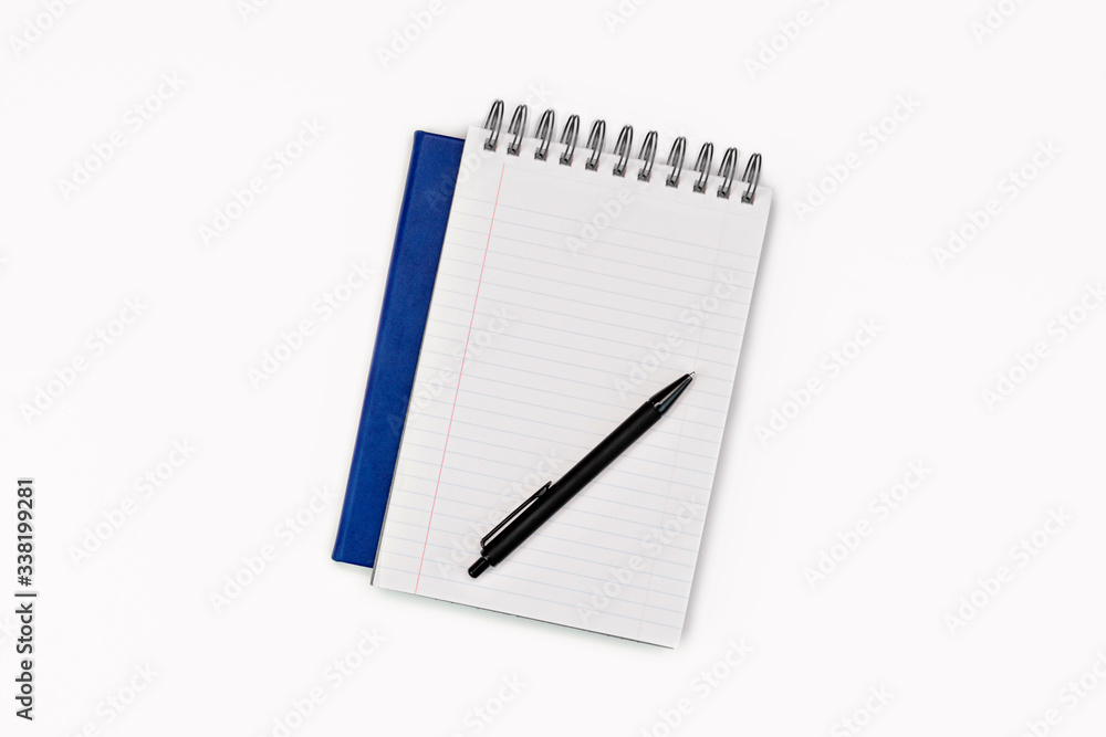 White office desk table layout. note paper. diary, textbook, copy space flat lay. White office desk table layout. note paper. diary, textbook, copy space flat lay.