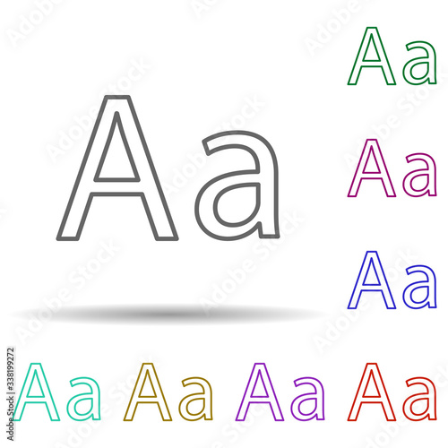 Abc letter a multi color icon. Simple thin line  outline vector of school icons for ui and ux  website or mobile application