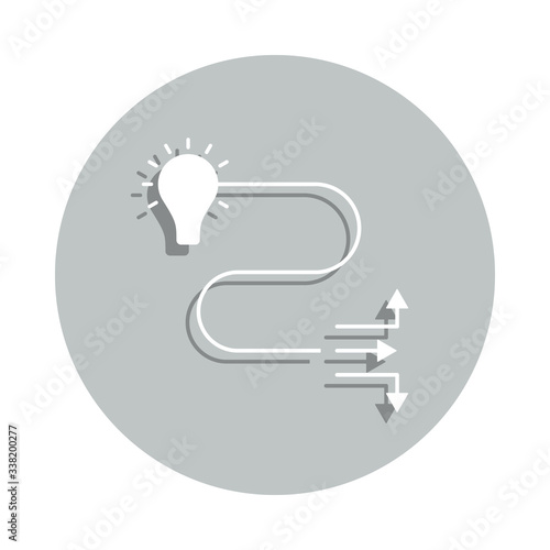 bulb, direction, intervention with offers badge icon. Simple glyph, flat vector of Business icons for ui and ux, website or mobile application