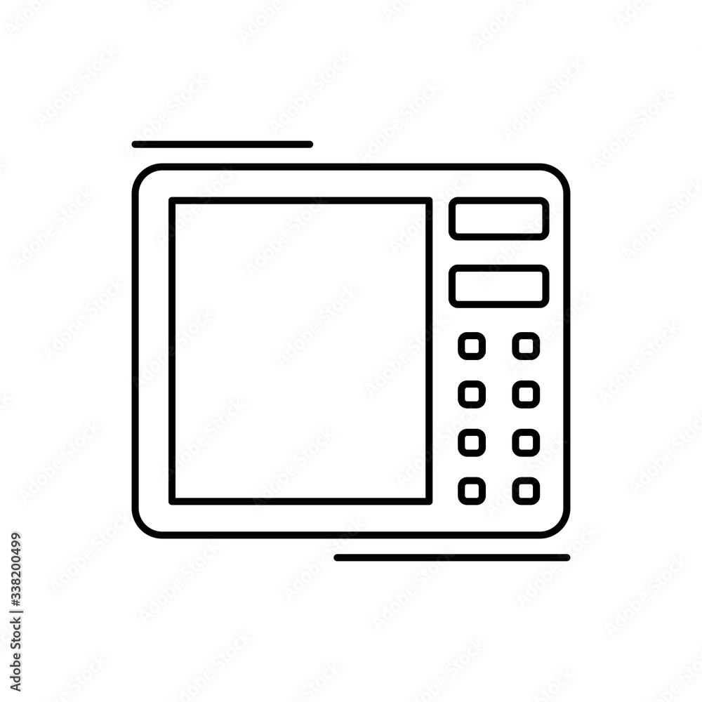Microwave icon. Simple line, outline vector elements of kitchen object for ui and ux, website or mobile application Microwave icon. Simple line, outline vector elements of kitchen object for ui and ux, website or mobile application
