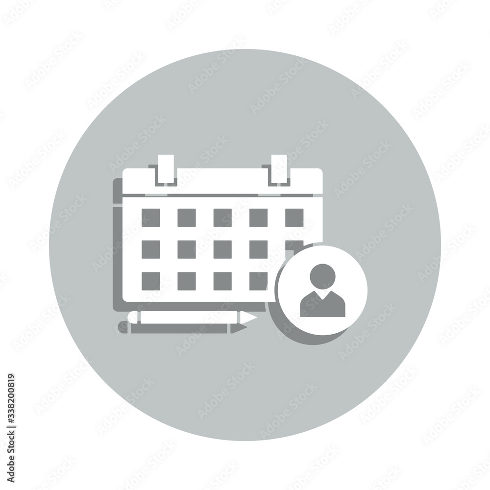 calendar, user, schedule planning badge icon. Simple glyph, flat vector of Business icons for ui and ux, website or mobile application calendar, user, schedule planning badge icon. Simple glyph, flat vector of Business icons for ui and ux, website or mobile application