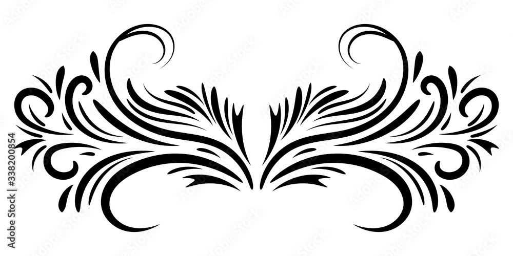 Abstract doodle curly element for design, swirl, curl. Black divider. Vector illustration. Abstract doodle curly element for design, swirl, curl. Black divider. Vector illustration.