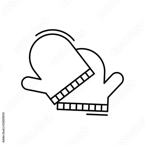Mitt icon. Simple line, outline vector elements of kitchen object for ui and ux, website or mobile application