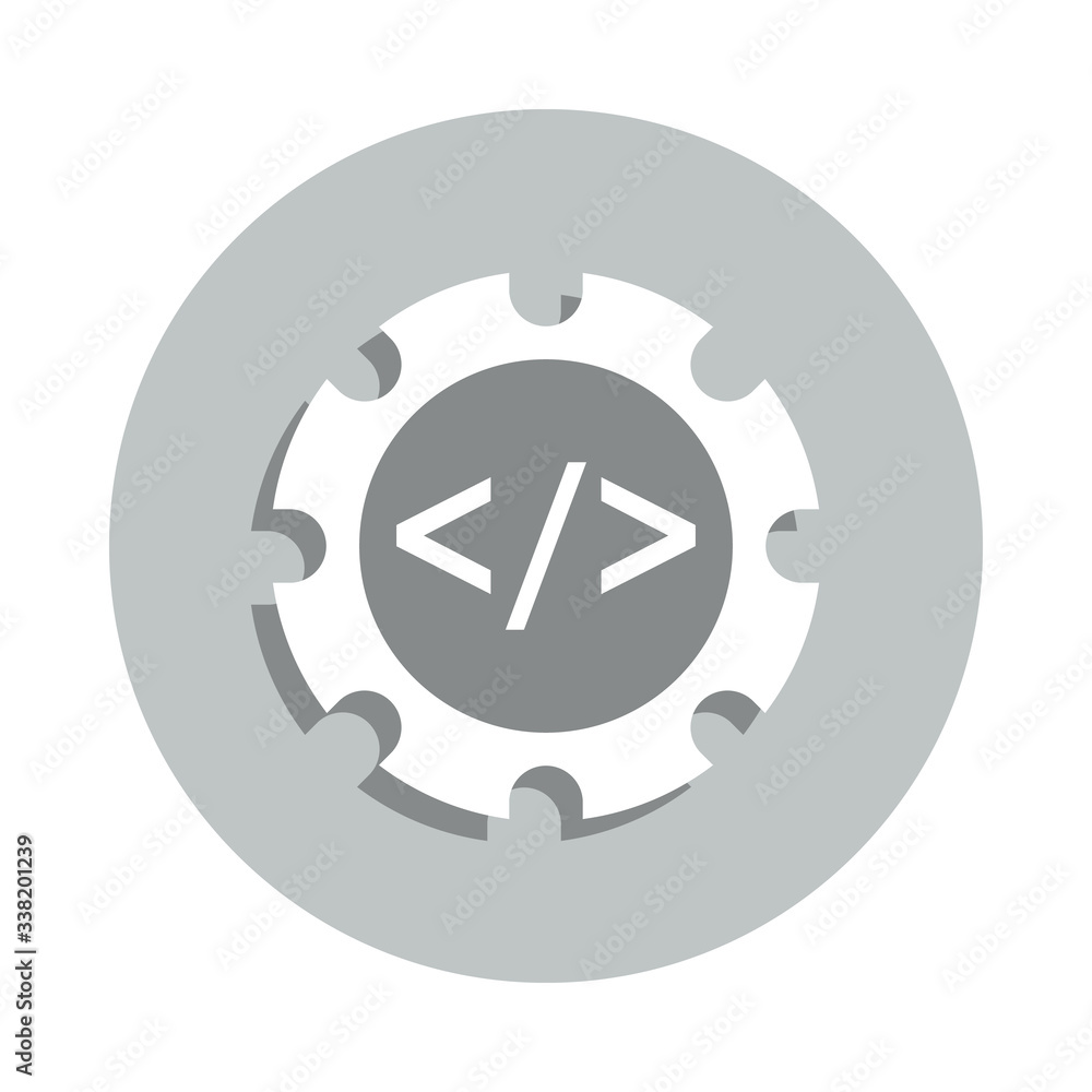 gear, codding, development process badge icon. Simple glyph, flat vector of Business icons for ui and ux, website or mobile application gear, codding, development process badge icon. Simple glyph, flat vector of Business icons for ui and ux, website or mobile application