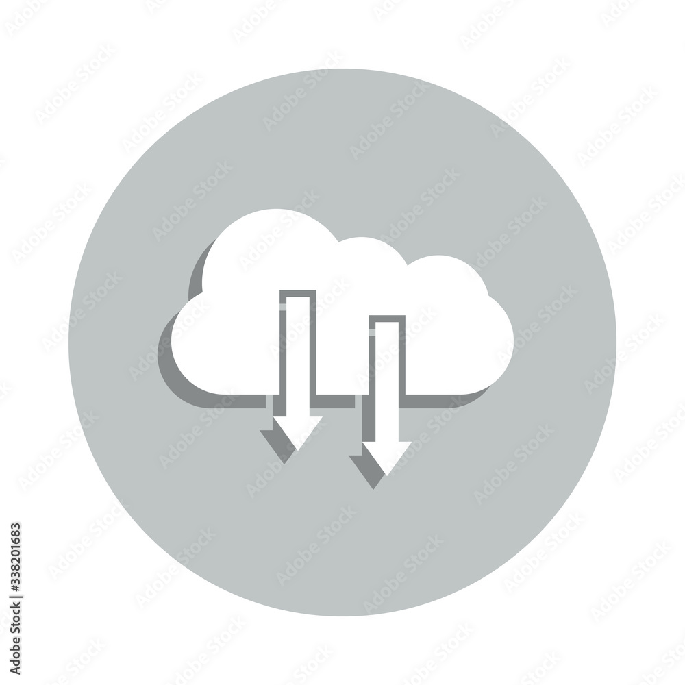 cloud, arrow down, cloud access badge icon. Simple glyph, flat vector of Business icons for ui and ux, website or mobile application cloud, arrow down, cloud access badge icon. Simple glyph, flat vector of Business icons for ui and ux, website or mobile application