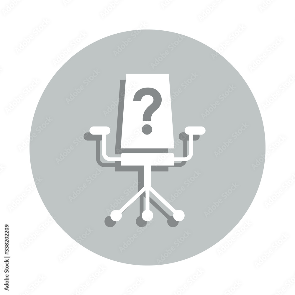 office chair, question, vacancy badge icon. Simple glyph, flat vector of Business icons for ui and ux, website or mobile application office chair, question, vacancy badge icon. Simple glyph, flat vector of Business icons for ui and ux, website or mobile application