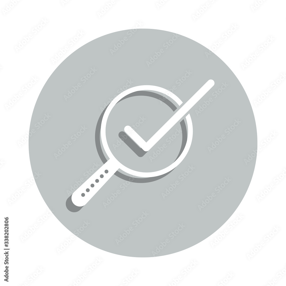 magnifier, check, problem solving badge icon. Simple glyph, flat vector of Business icons for ui and ux, website or mobile application