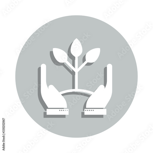 hand, sprout, benevolence badge icon. Simple glyph, flat vector of Business icons for ui and ux, website or mobile application
