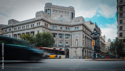 Photography Building with cars moving