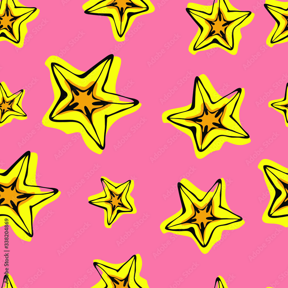 seamless abstract pattern with carambola fruit seamless abstract pattern with carambola fruit