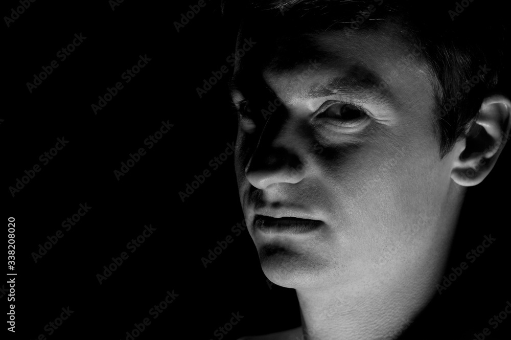 black and white dramatic portrait of a guy black and white dramatic portrait of a guy