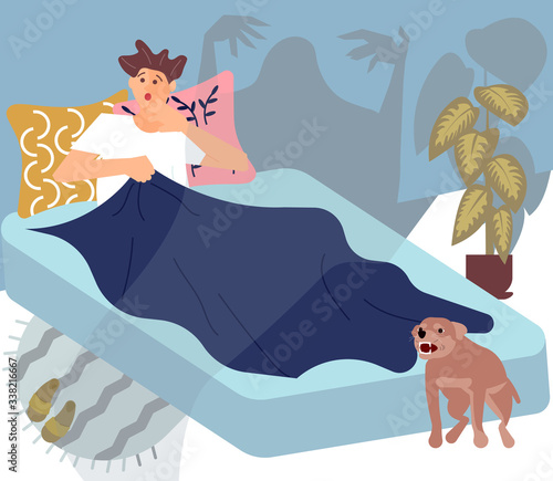 Frightened man have a nightmare