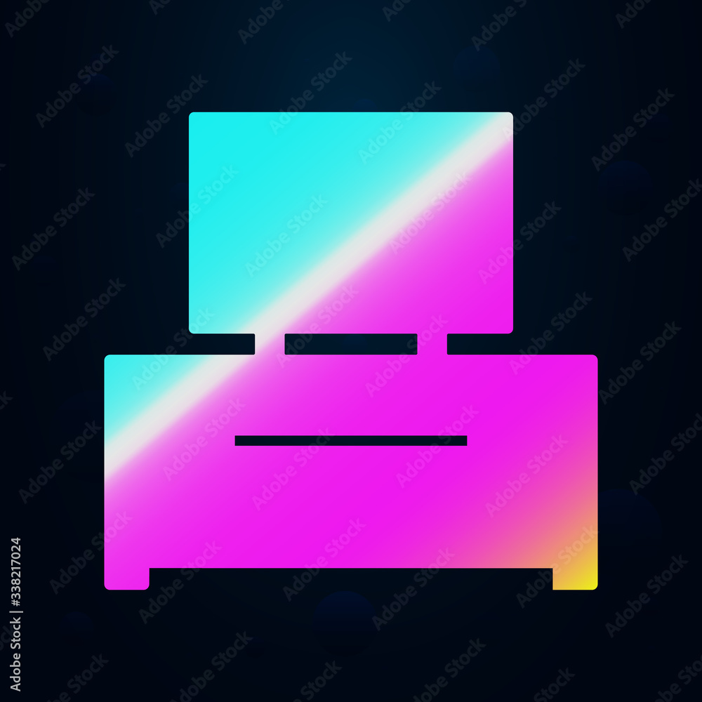 Table with computer nolan icon. Simple thin line, outline vector of furniture icons for ui and ux, website or mobile application Table with computer nolan icon. Simple thin line, outline vector of furniture icons for ui and ux, website or mobile application