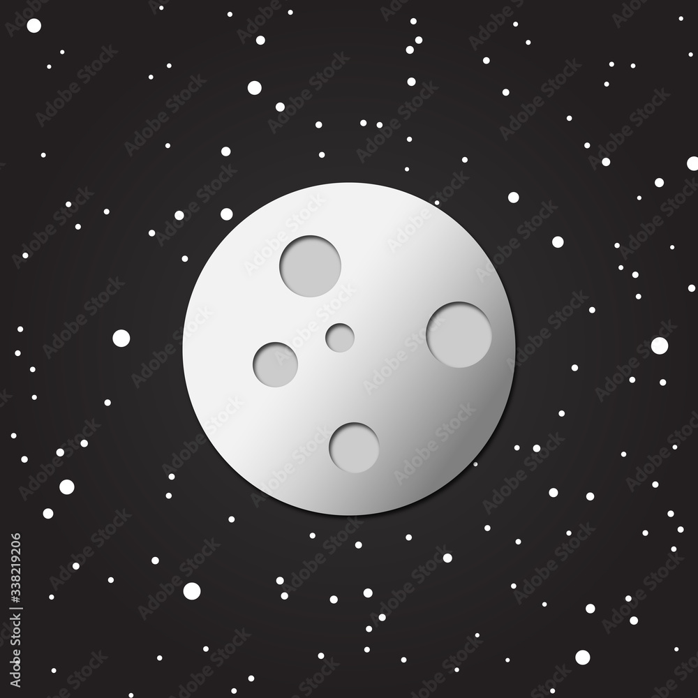 Fototapeta premium Simple Moon And Stars Graphic