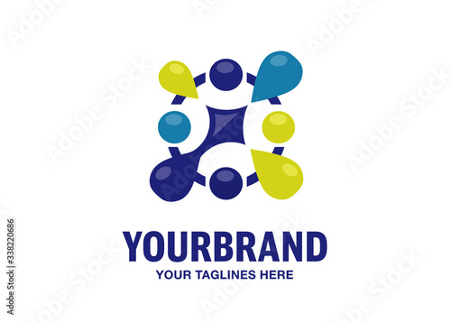creative vector Innovate bio tech modern icons, Dots cross connected logo,  Digital science  isolated logo collection. Chip connect unusual signs