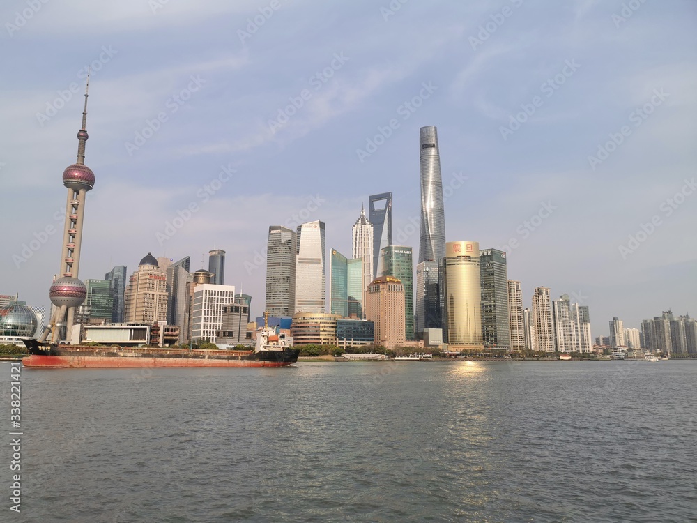 Fototapeta premium Panoramę Szanghaju