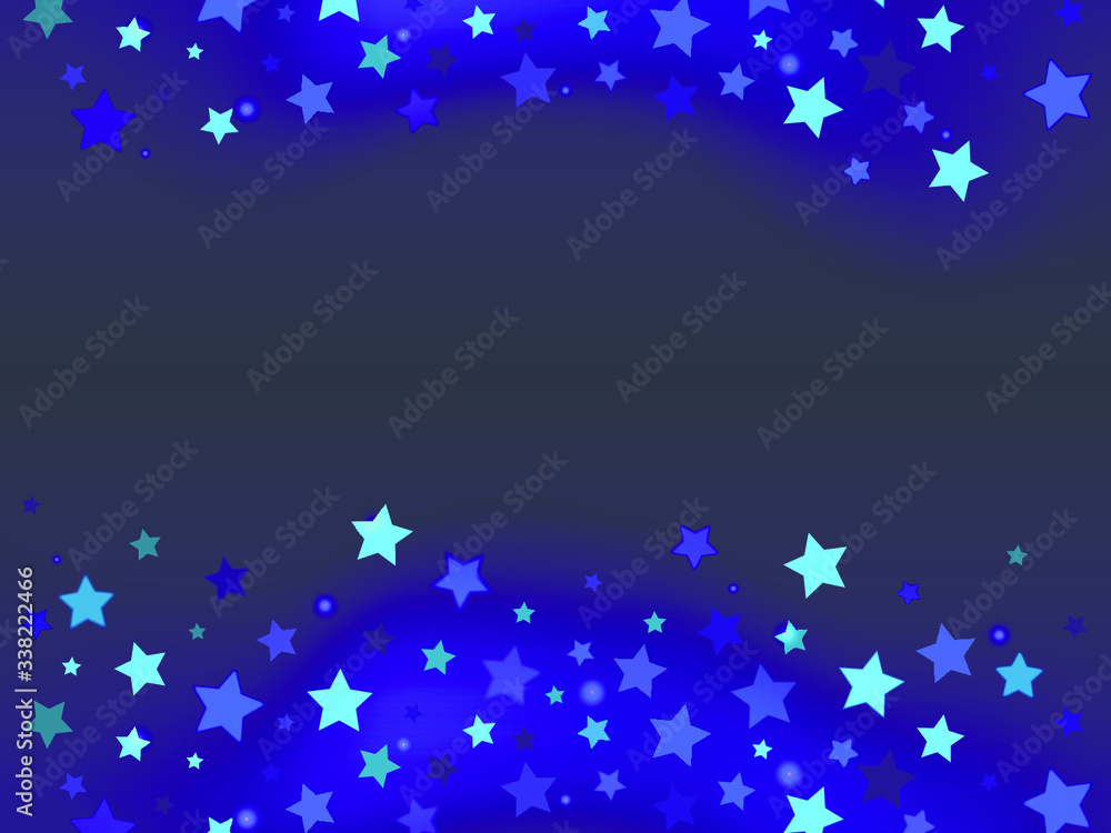 Star background Design template with cpy space Many flying stars of blue shades on a dark blue background Star background Design template with cpy space Many flying stars of blue shades on a dark blue background