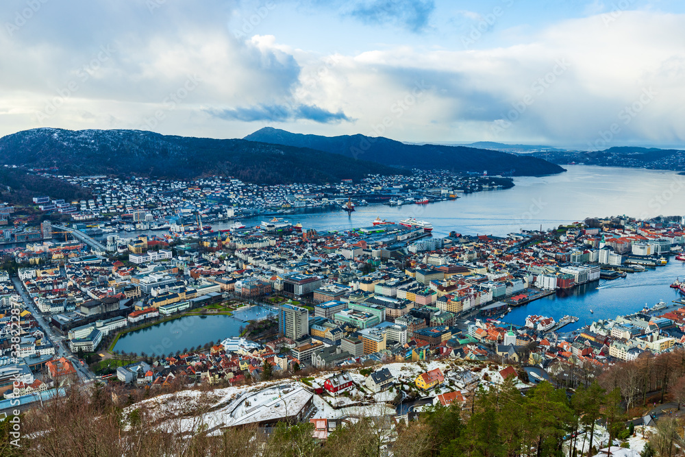 Overlooking Bergen Norway Harbor