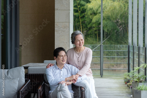 An Asian elderly couple