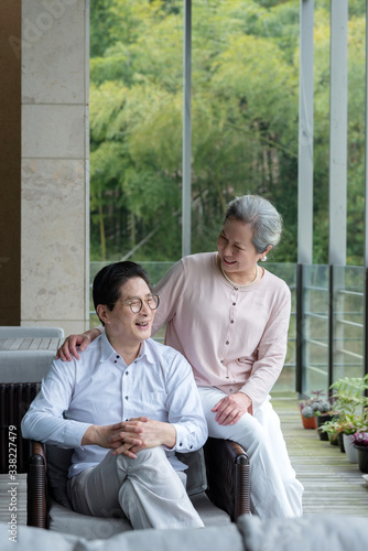 An Asian elderly couple