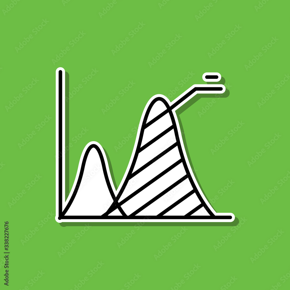 Area chart line sticker icon. Simple thin line, outline vector of chart and diagram icons for ui and ux, website or mobile application Area chart line sticker icon. Simple thin line, outline vector of chart and diagram icons for ui and ux, website or mobile application