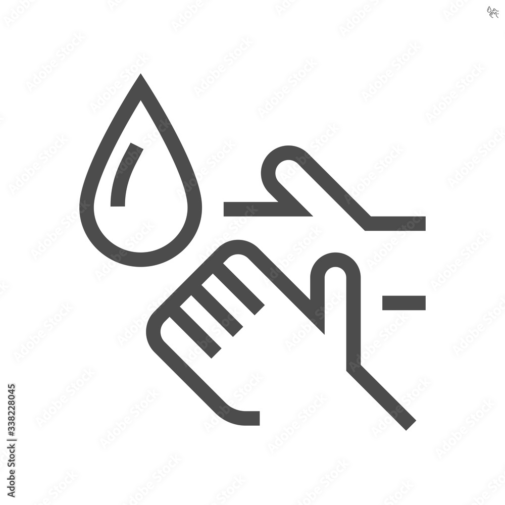 Wash hands and hygiene vector icon design, 64x64 pixel perfect and editable stroke. Wash hands and hygiene vector icon design, 64x64 pixel perfect and editable stroke.
