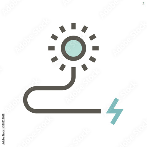 Solar energy for electric car vector icon design, 48x48 pixel perfect and editable stroke.