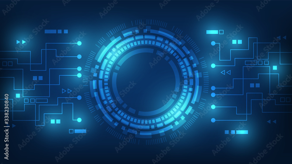 Obraz premium Circuit technology background with hi-tech digital data