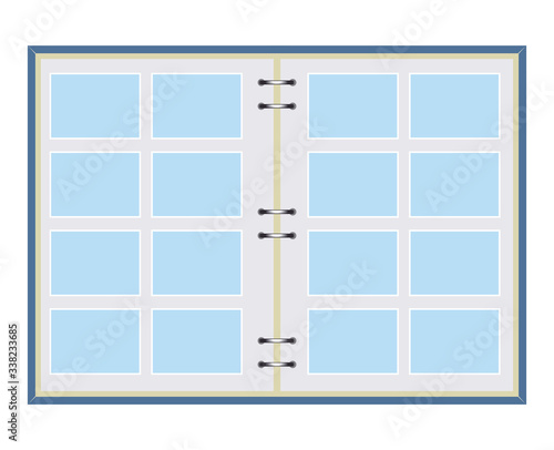 Illustration of photo album, frame for background, image illustration of memories.