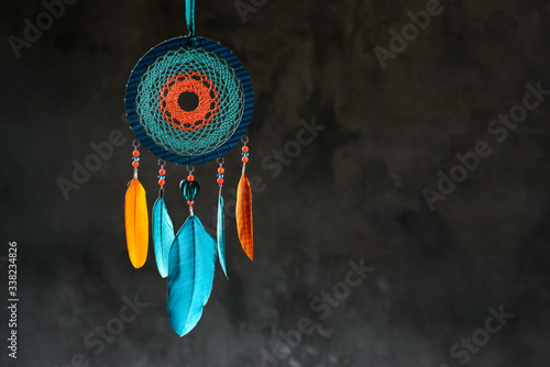 Dreamcatcher on dark background