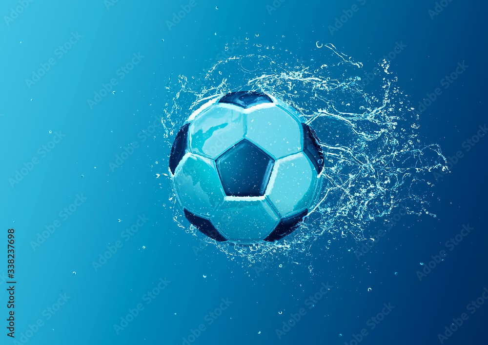 Fototapeta premium しぶきを上げるサッカーボール