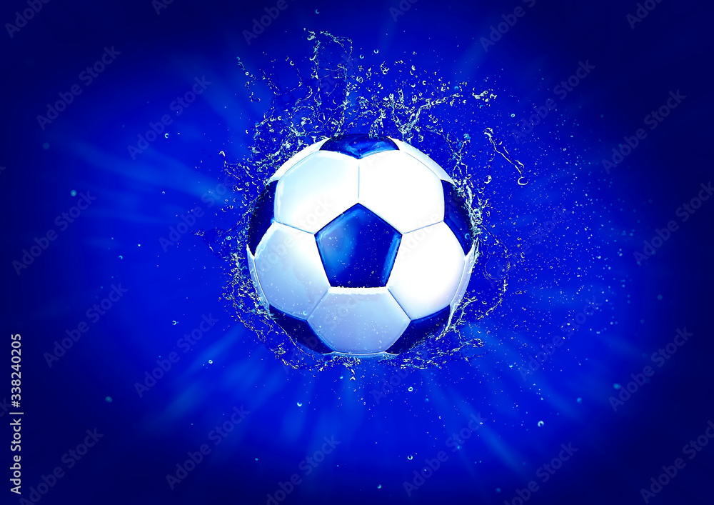 Fototapeta premium Rozpryskiwania piłki nożnej