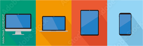pc laptop smartphone vector illustration