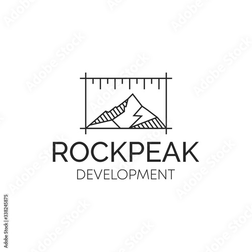 Mountain Rock Stone Ruler Devolopment Logo Design Icon Vector Industry Business