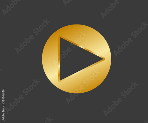 play button icon, flat logo app vector illustration