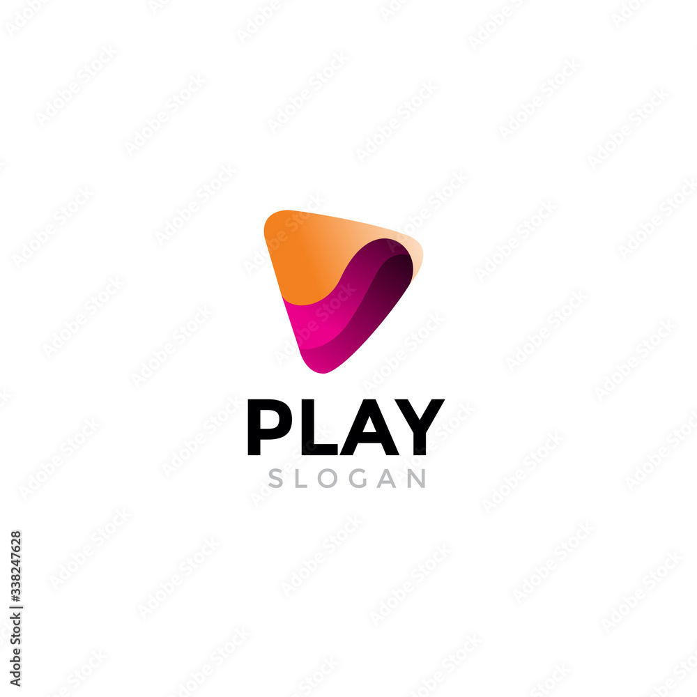 play button logo symbol. modern gradient icon design vector play button logo symbol. modern gradient icon design vector