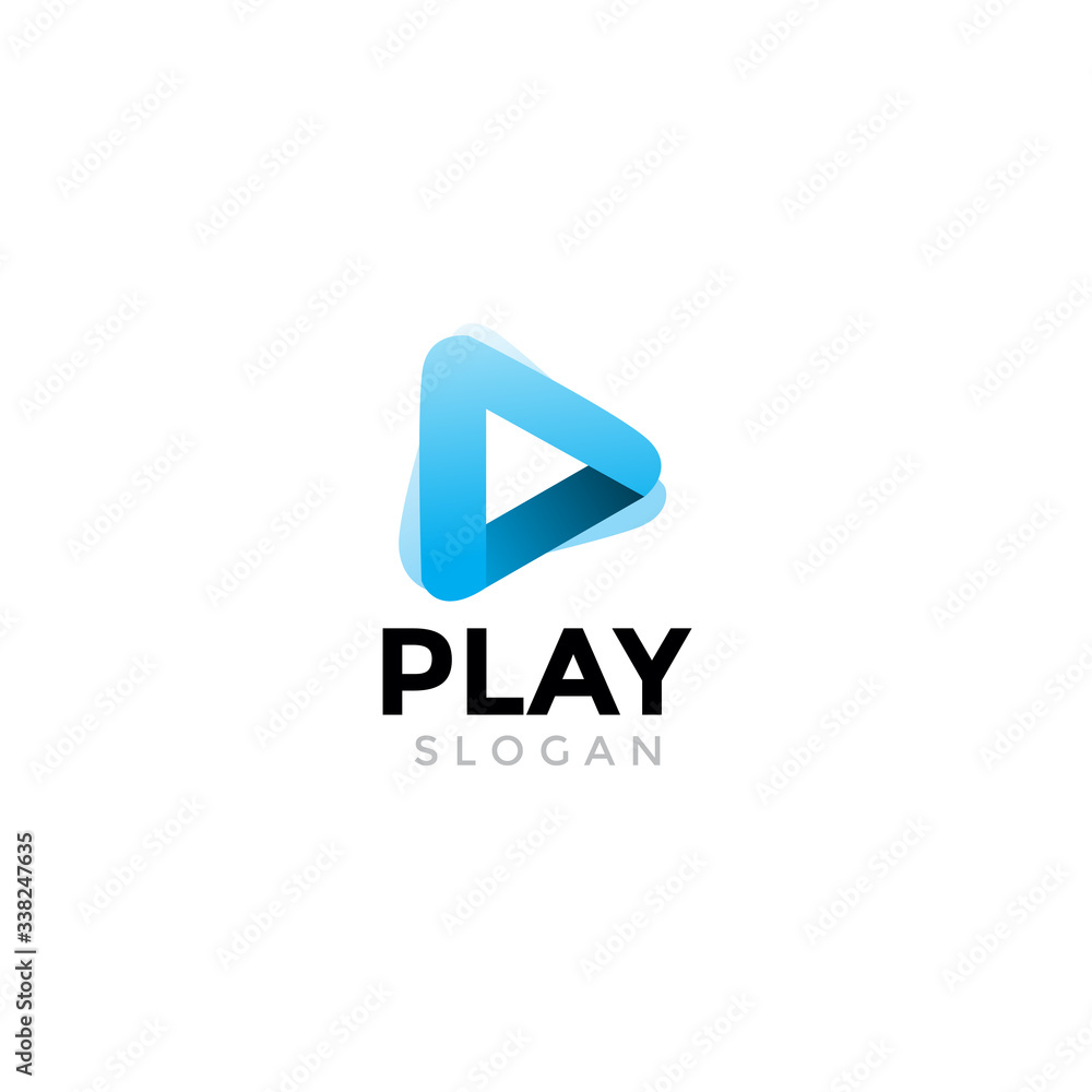 play button logo symbol. modern gradient icon design vector play button logo symbol. modern gradient icon design vector