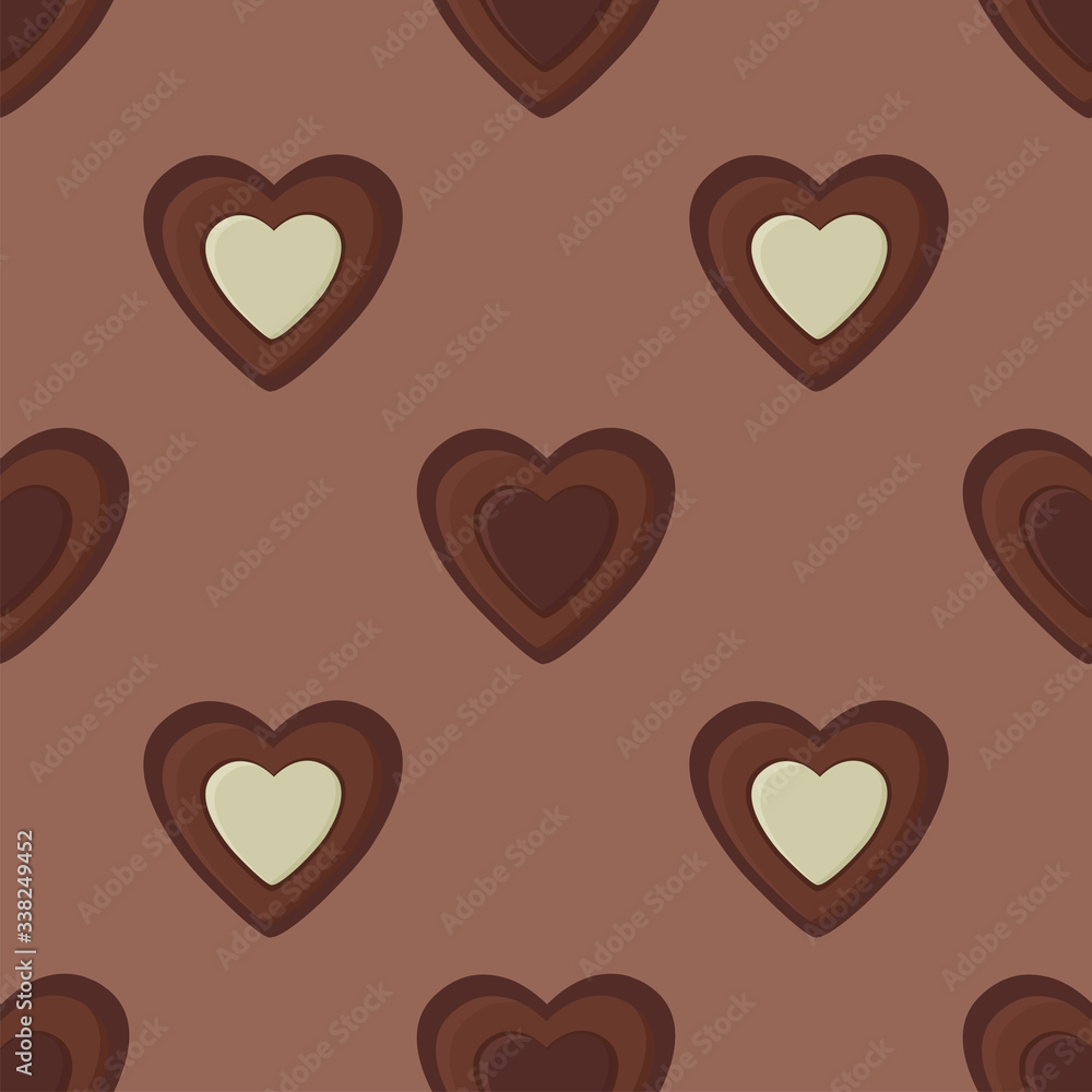 Obraz premium Heart shaped Chocolates. Colored Vector 