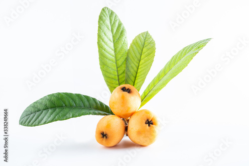 Fresh loquat fruit on white background