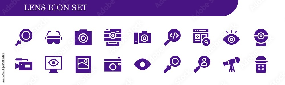 lens icon set lens icon set