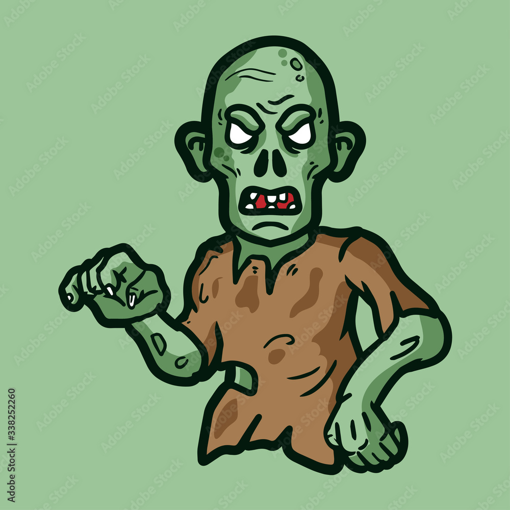 HALF BODY ZOMBIE ILLUSTRATION VECTOR HALF BODY ZOMBIE ILLUSTRATION VECTOR