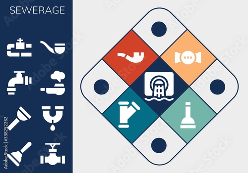sewerage icon set