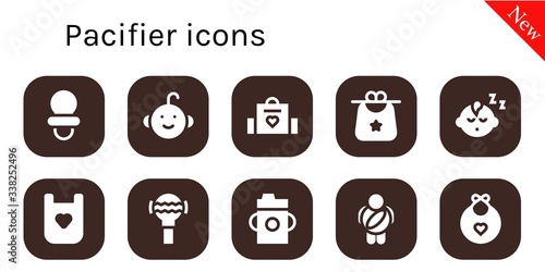 pacifier icon set