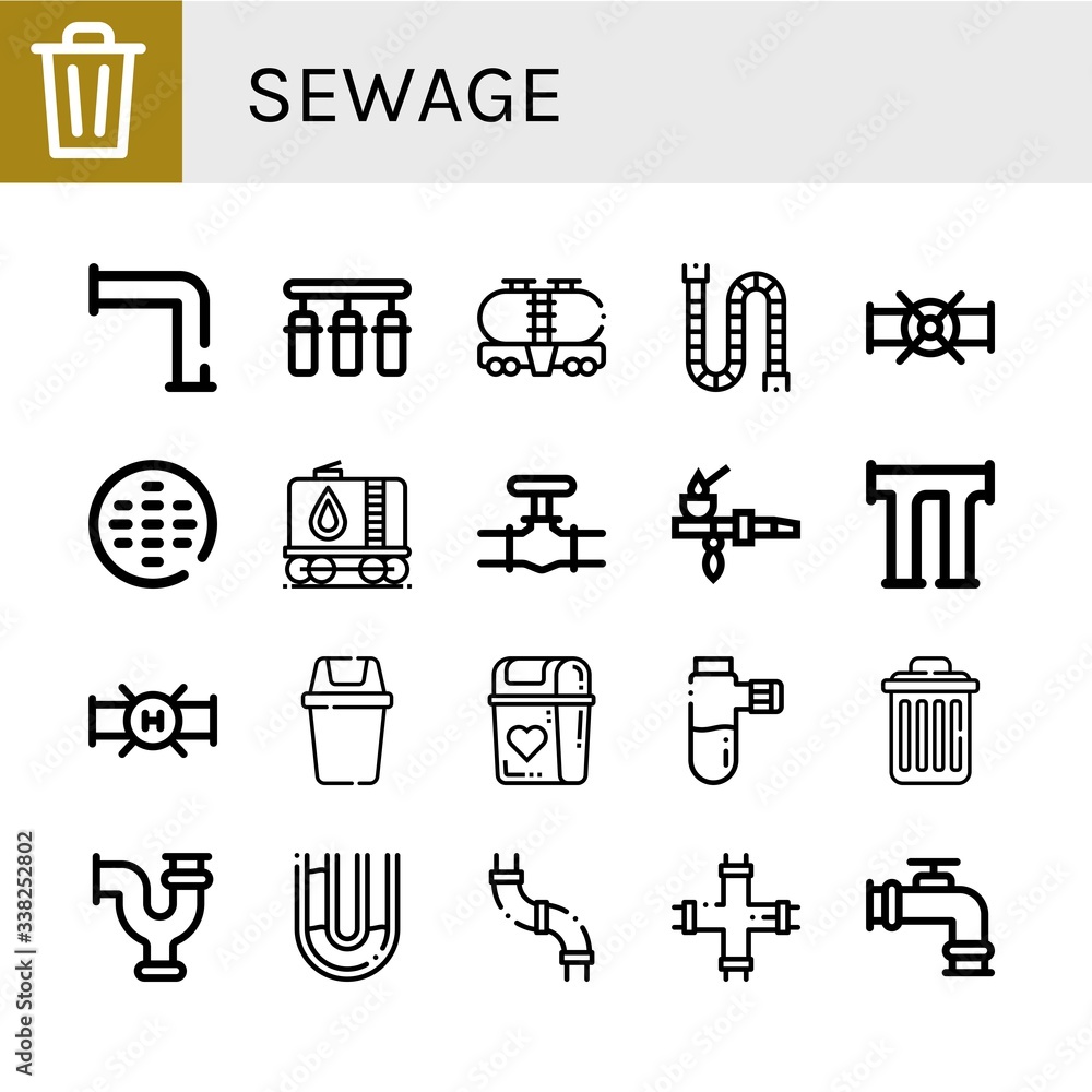 sewage icon set