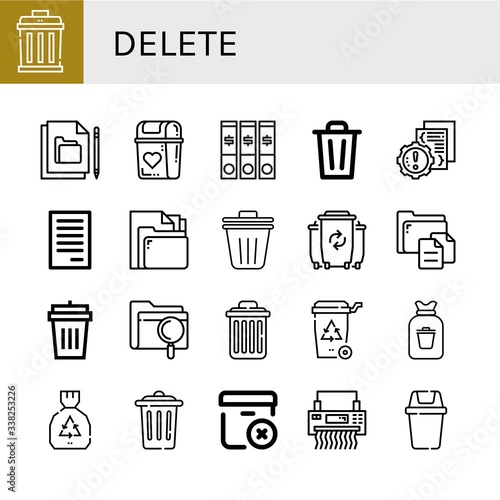 Set of delete icons